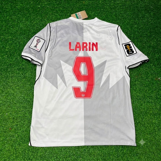Cyle Larin #9 Canada 2026 World Cup Away White Football Jersey