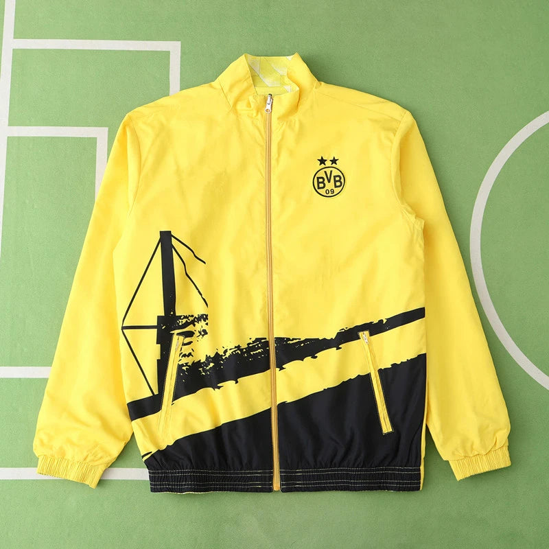 Borussia Dortmund Double Sides Windbreaker - Reversible Jacket Yellow