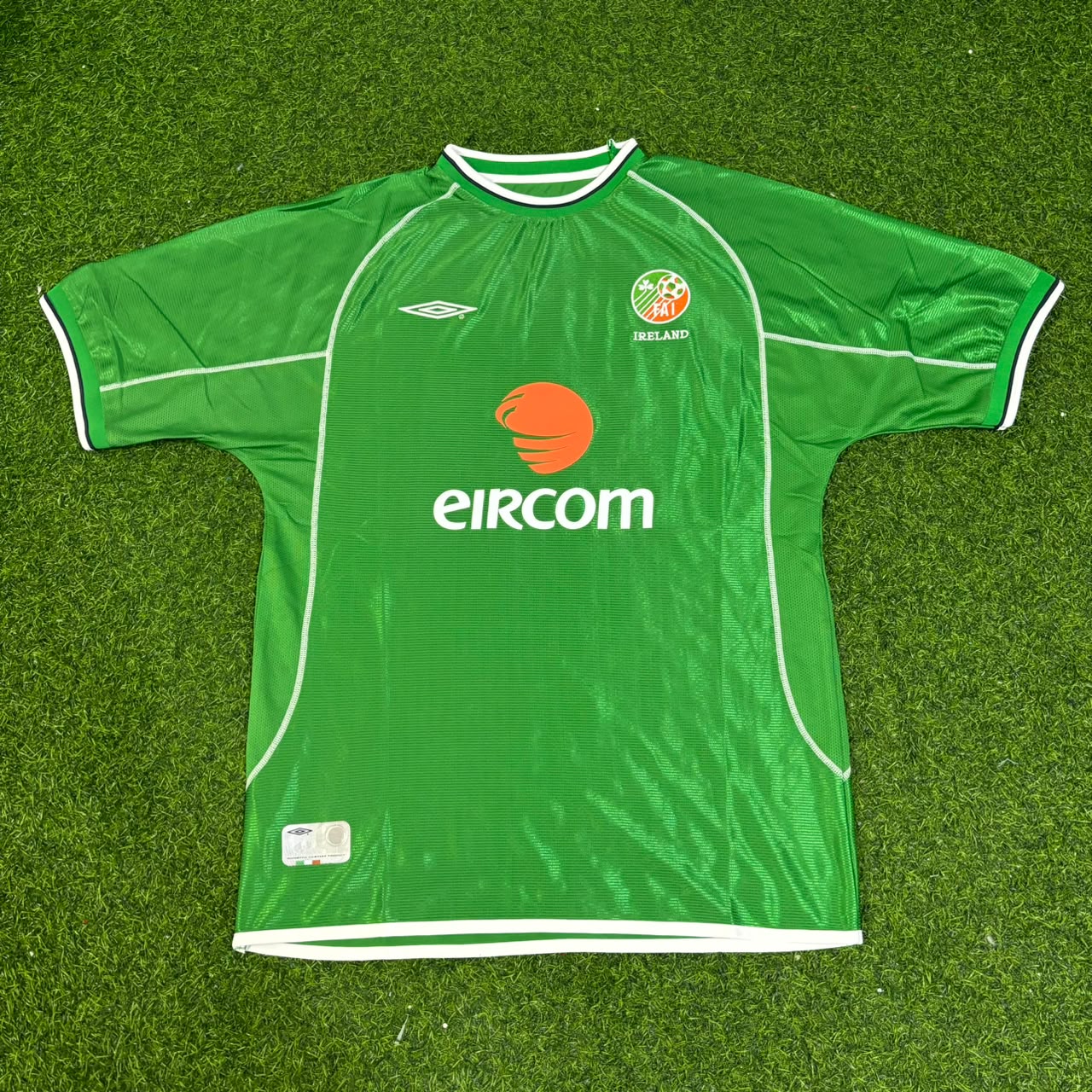 Damien Duff Ireland 2000/2002 Retro Green Football Jersey