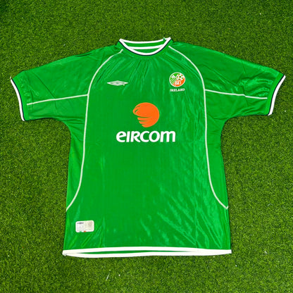 Damien Duff Ireland 2000/2002 Retro Green Football Jersey