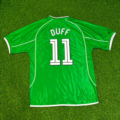 Damien Duff Ireland 2000/2002 Retro Green Football Jersey