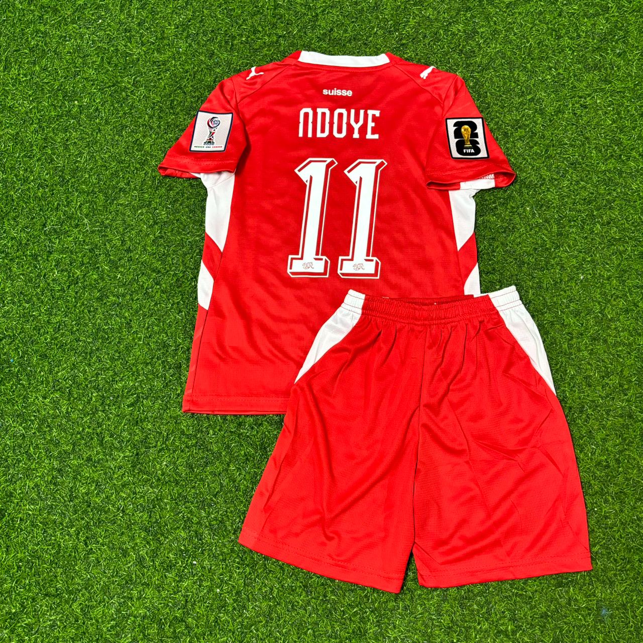 Dan Ndoye #17 Switzerland 2026 World Cup Kids Football Jersey
