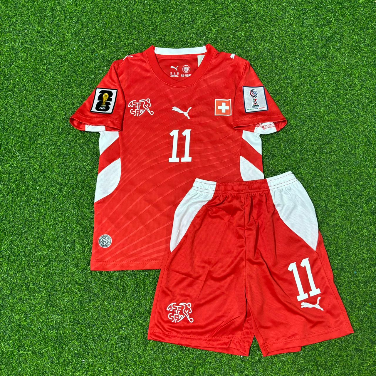 Dan Ndoye #17 Switzerland 2026 World Cup Kids Football Jersey