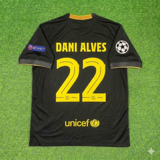 Dani Alves #22 Barcelona 2013-2014 Black Retro Football Jersey