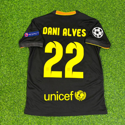 Dani Alves #22 Barcelona 2013-2014 Black Retro Football Jersey