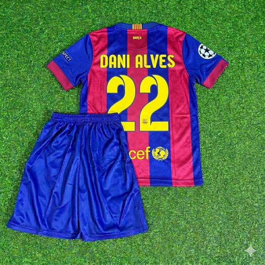 Dani Alves #22 Barcelona 2015 Champions League Final Kids Retro Jersey