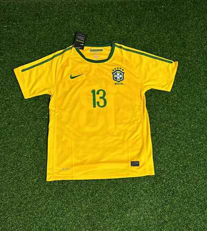 Dani Alves Brazil 2010 World Cup Retro Yellow Jersey Trikot