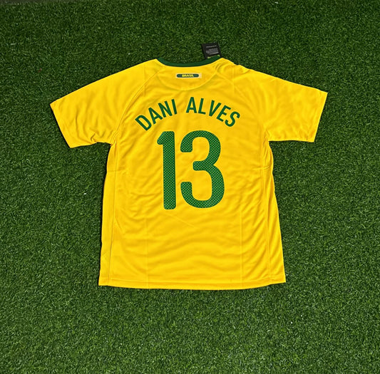 Dani Alves Brazil 2010 World Cup Retro Yellow Jersey Trikot