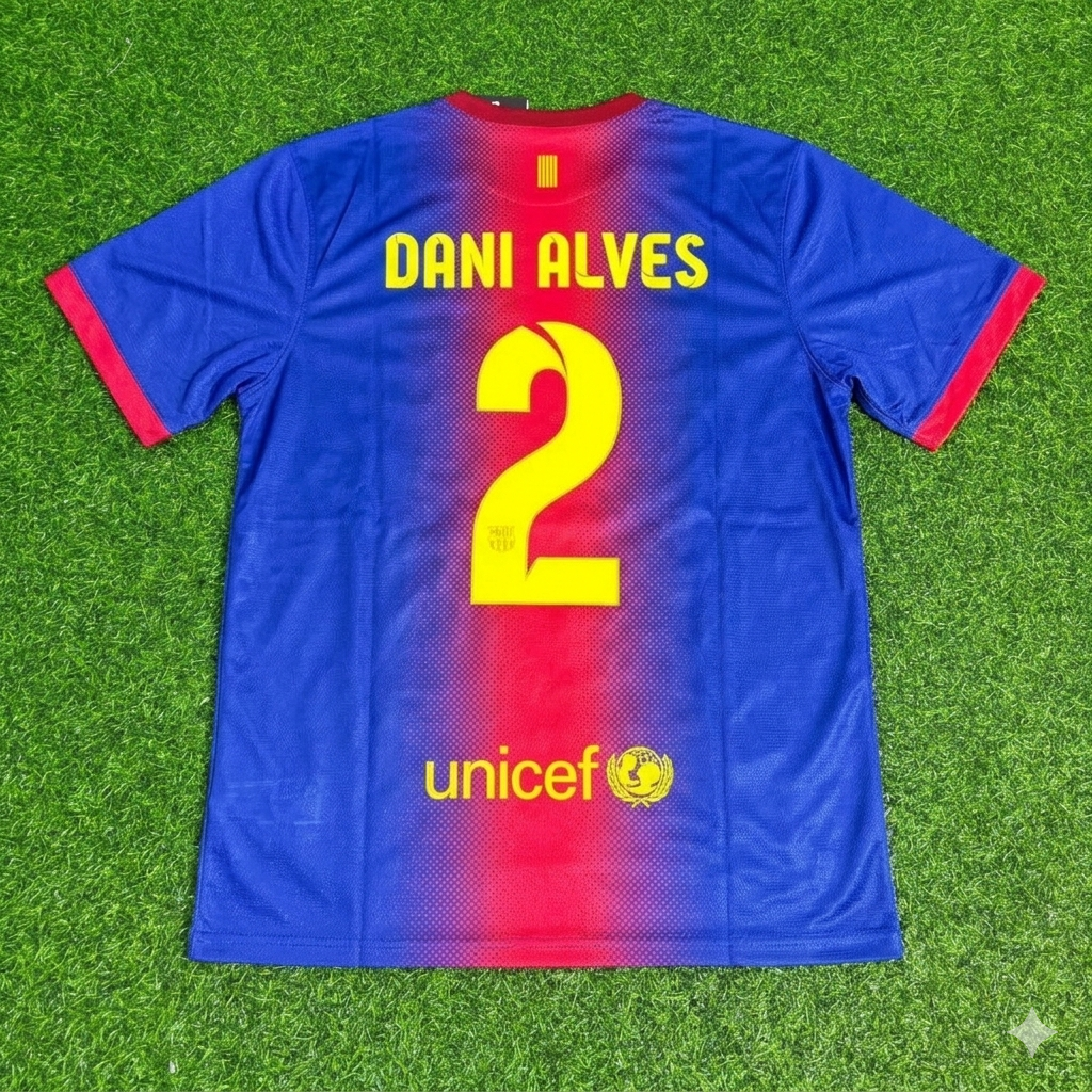 Dani Alves Barcelona 2012/2013 Retro Home Football Jersey