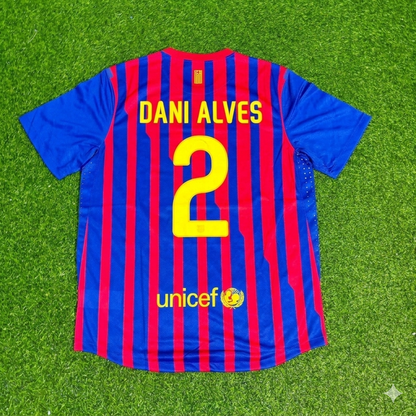 Dani Alves Barcelona 2011/2012 Retro Home Football Jersey