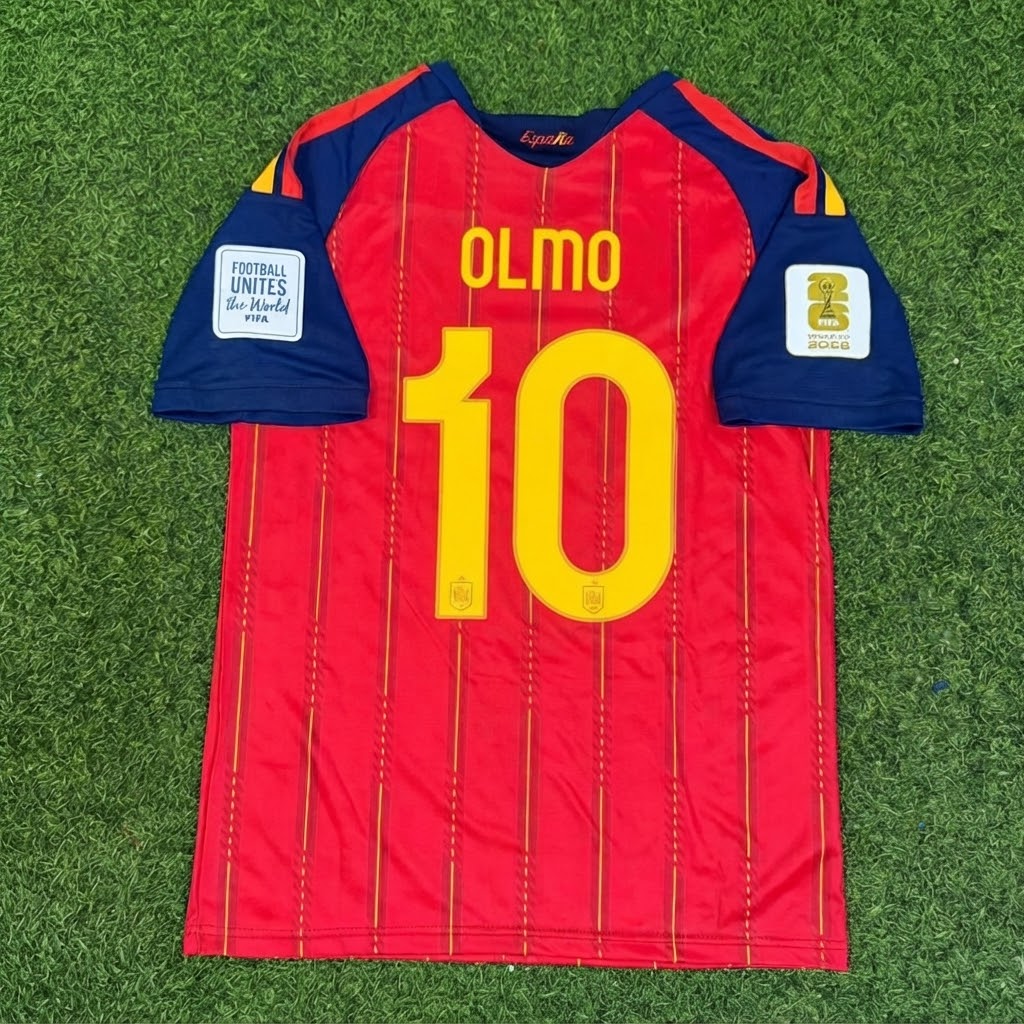 Dani Olmo #10 Spain Two Star 2026 World Cup Champions Home Jersey Trikot Maillot