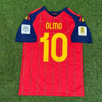 Dani Olmo #10 Spain Two Star 2026 World Cup Champions Home Jersey Trikot Maillot
