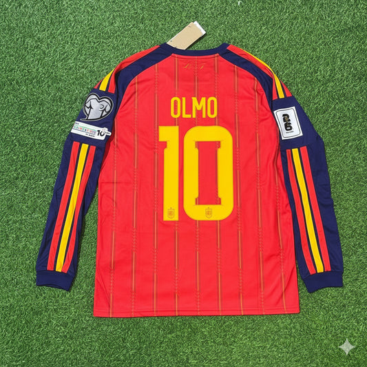 Dani Olmo Spain 2026 World Cup Home Long Sleeve Jersey Trikot Maillot
