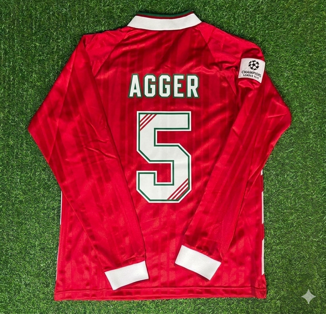 Daniel Agger Liverpool Long Sleeve Retro Kit Jersey Trikot Maillot Soccer Shirt