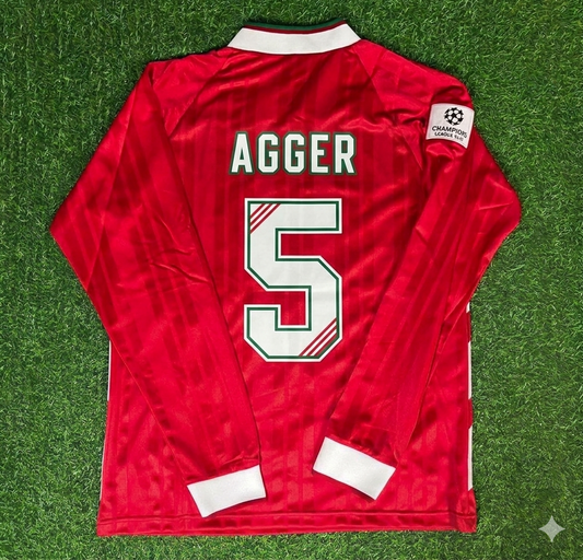 Daniel Agger Liverpool Long Sleeve Retro Kit Jersey Trikot Maillot Soccer Shirt
