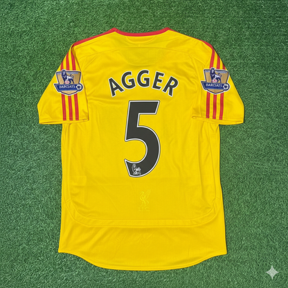 Daniel Agger Liverpool 2006/2007 Gelbes Retro-Fußballtrikot