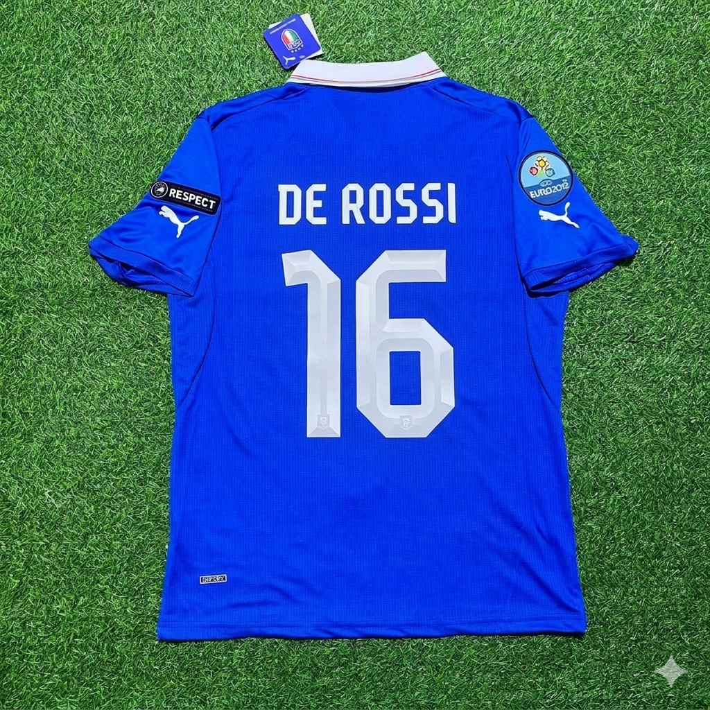 Daniele De Rossi 16- Italy Euro 2012 Retro Home Jersey