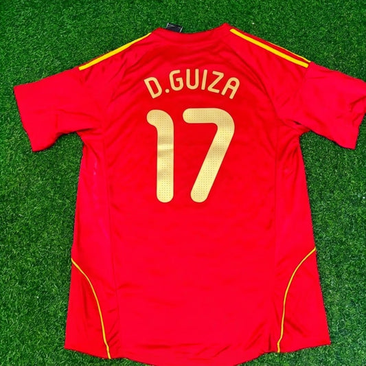 Daniel Guiza #17 Spain EURO 2008 Red Home Retro Football Jersey
