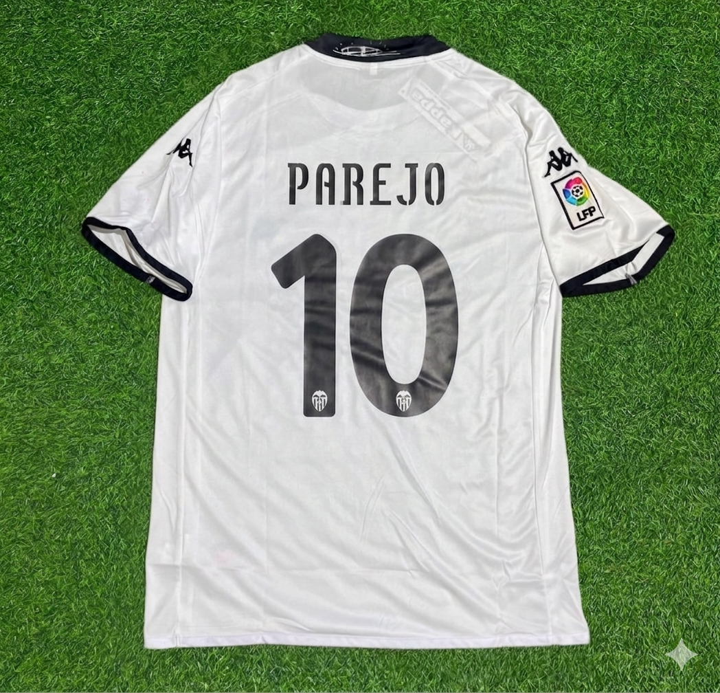 Daniel Parejo #10 Valencia White Retro Football Jersey