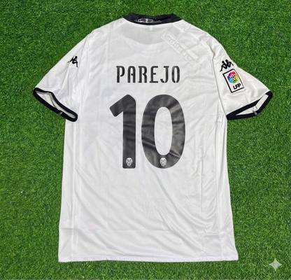 Daniel Parejo #10 Valencia White Retro Football Jersey