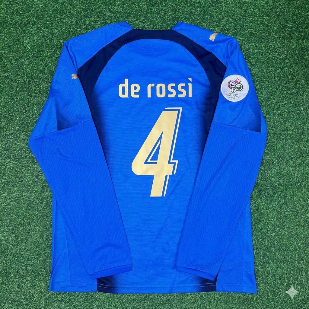 Daniele De Rossi #4 Italien 2006 WM-Finale Langarm Retro Trikot Maillot Maglia Fußballtrikot