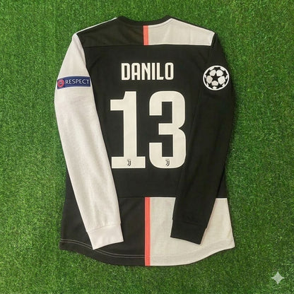 Danilo 13- Juventus Long Sleeve 2019 2020 Retro White Black Jersey Trikot Maglia