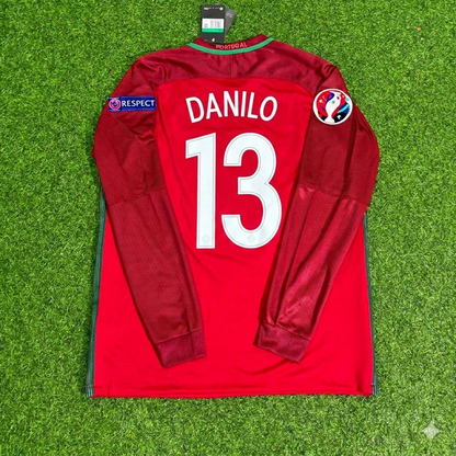 Danilo 13- Portugal EURO 2016 Final Long Sleeve Retro Football Jersey