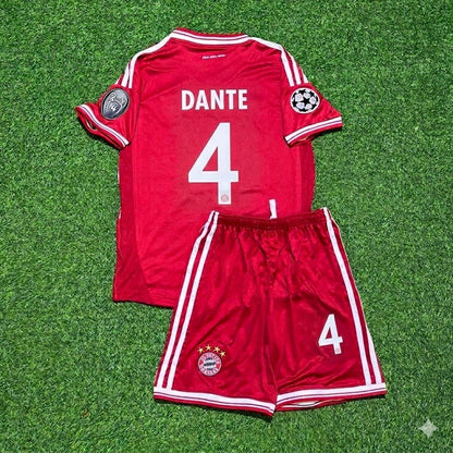 Dante #4 Bayern Munich 2013 Champions League Final Kids Retro Kit
