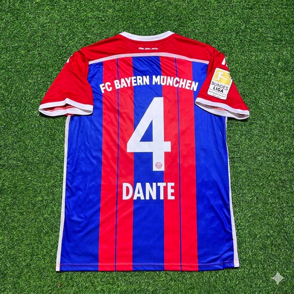Dante #4 Bayern Munich 2014 2015 Home Retro Patch Jersey