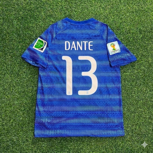 Dante 13- 2014 World Cup Retro Blue Jersey Trikot