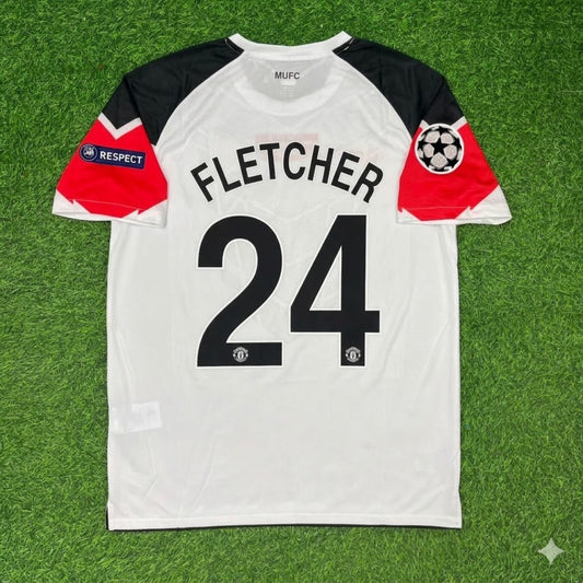 Darren Fletcher #24 Manchester United 2011 Champions League Final White Football Jersey