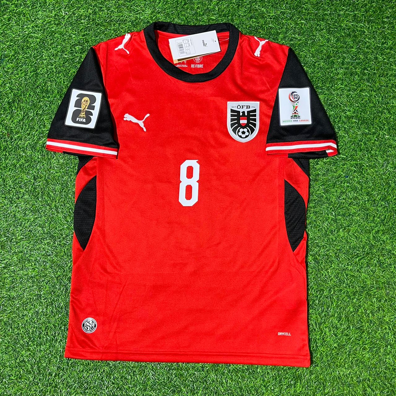 David Alaba 8- Austria 2026 World Cup Kit Jersey Trikot Maillot