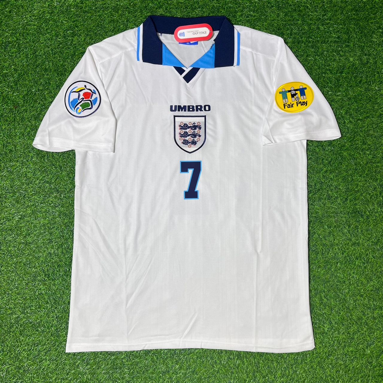 David Beckham England 1996 EURO Cup Retro Football Jersey