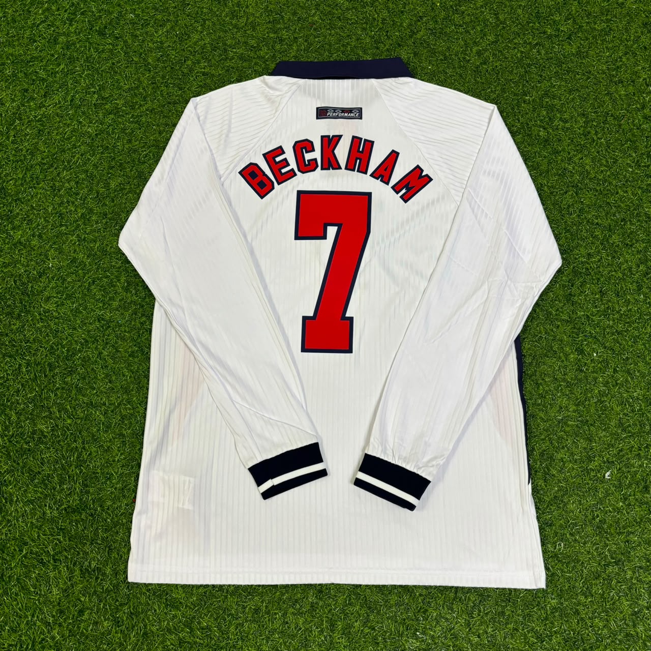 David Beckham England 1998 World Cup Long Sleeves Retro Jersey