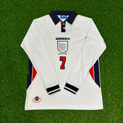 David Beckham England 1998 World Cup Long Sleeves Retro Jersey