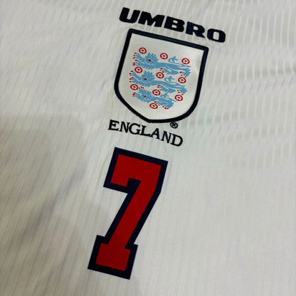 David Beckham England 1998 World Cup Long Sleeves Retro Jersey