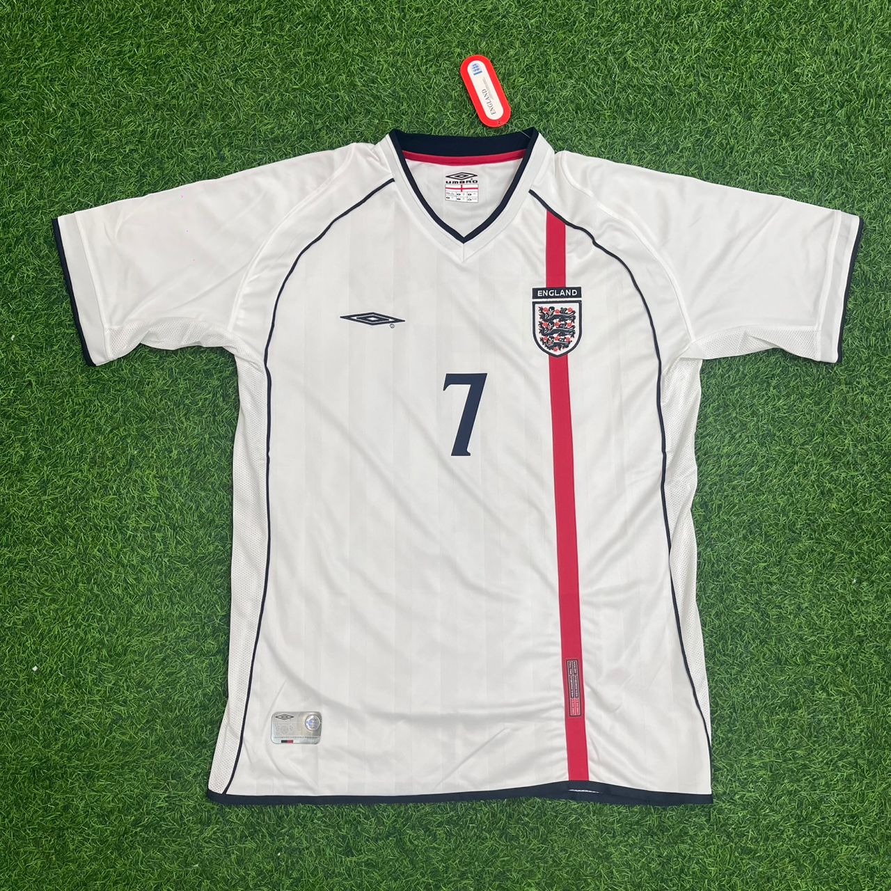 David Beckham England 2002 White Retro Football Shirt