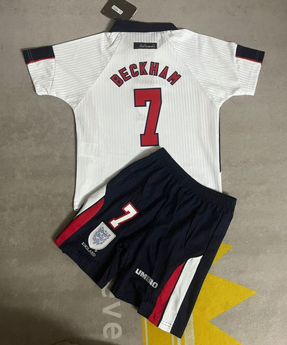 David Beckham England Retro Kids kit Kindertrikot maillot enfant kindertrui Soccer Shirt