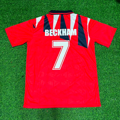 David Beckham England Red Retro Football Jersey
