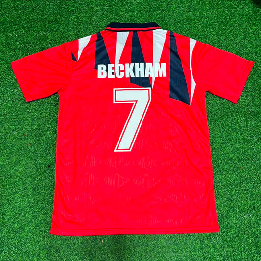David Beckham England Red Retro Football Jersey