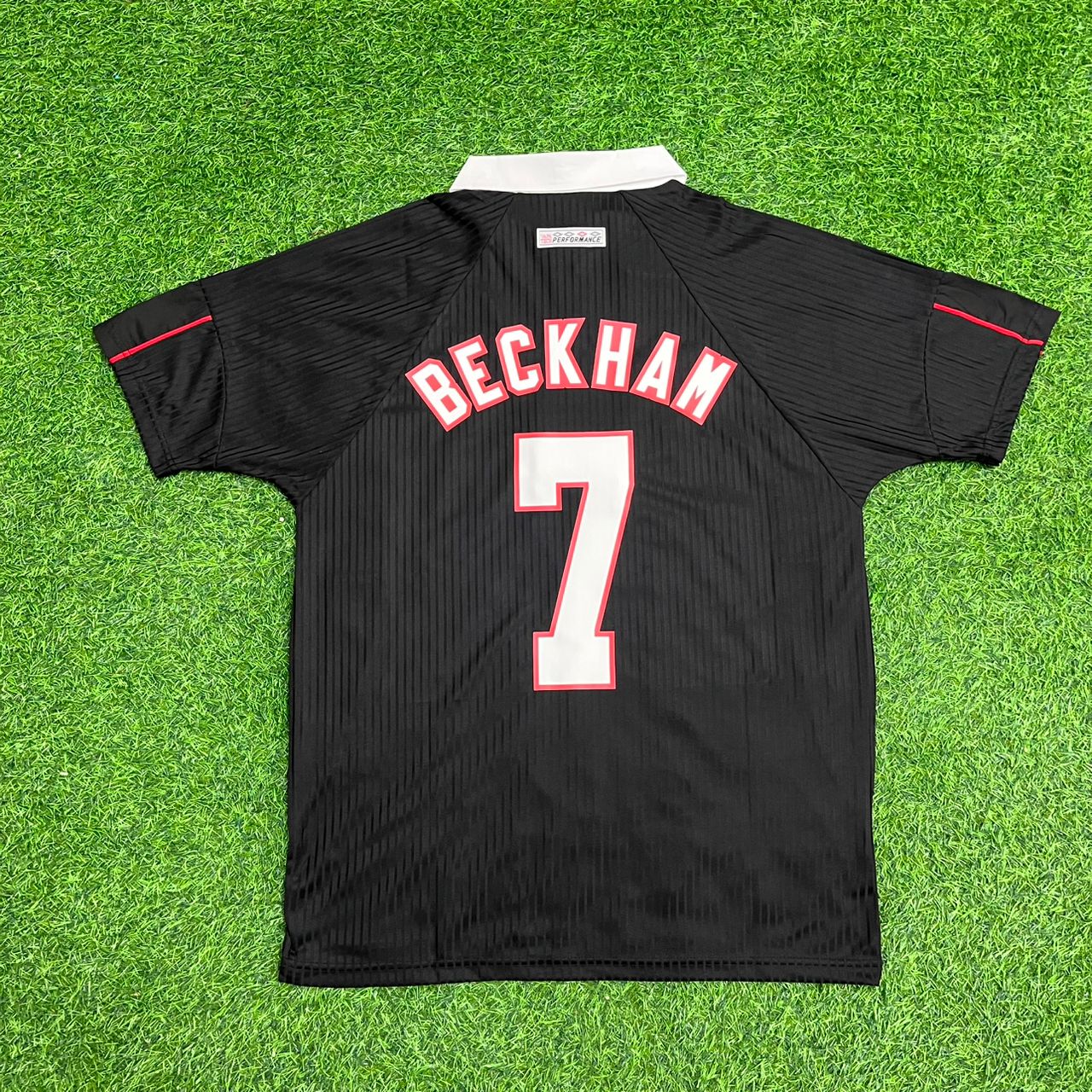 David Beckham England Retro Black Football Jersey Kit