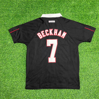 David Beckham England Retro Black Football Jersey Kit
