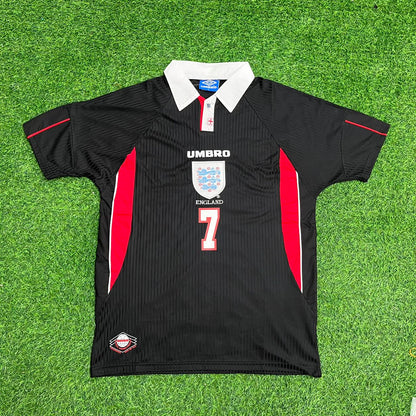 David Beckham England Retro Black Football Jersey Kit