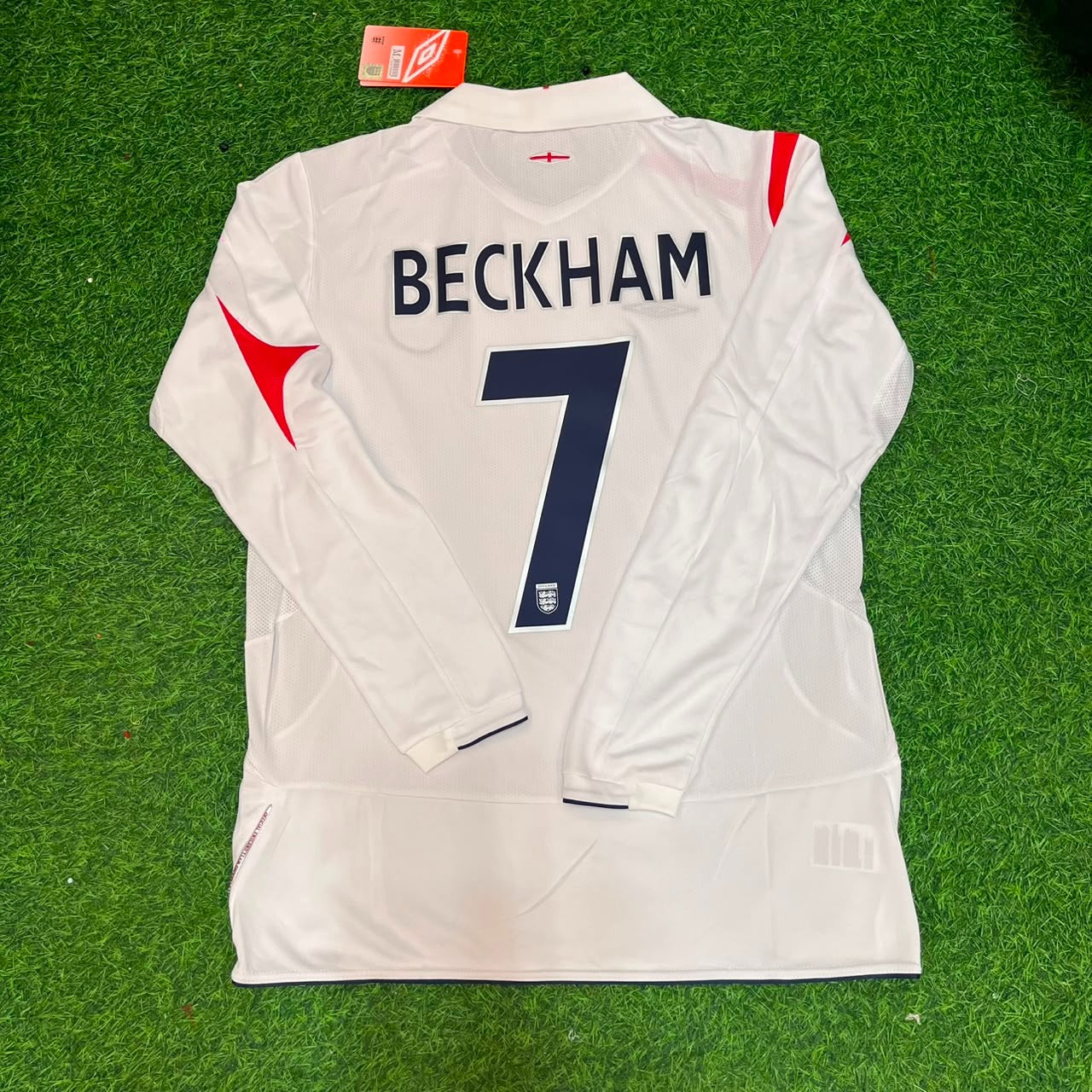 David Beckham #7 England World Cup 2006  Home Long Sleeve Retro Jersey
