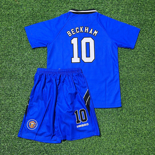 David Beckham Manchester United 1996/1997 Blue Retro Football Jersey