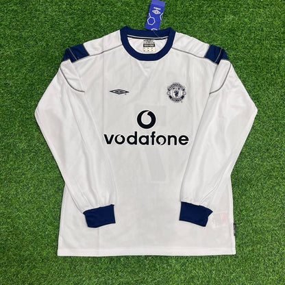 David Beckham Manchester United 2000-2001 White Retro Football Jersey Kit
