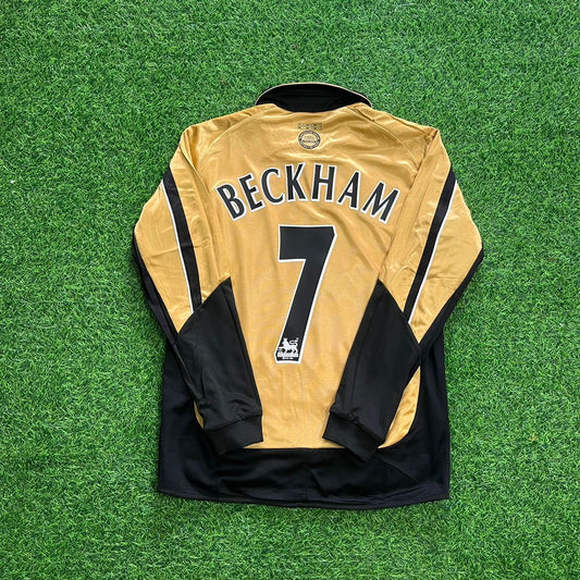 David Beckham #7 Manchester United 01/02 Reversible Away Shirt Retro Jersey Maillot Trikot Maglia Soccer Shirt