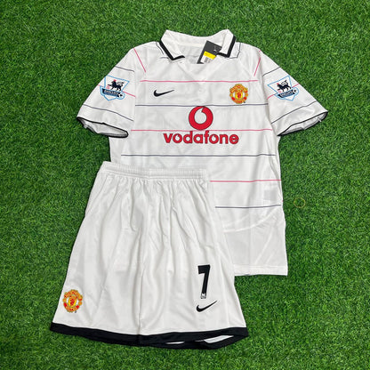 David Beckham Manchester United 2002 2003 White Kids Retro Jersey KinderTrikot