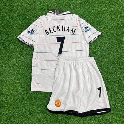 David Beckham Manchester United 2002 2003 White Kids Retro Jersey KinderTrikot