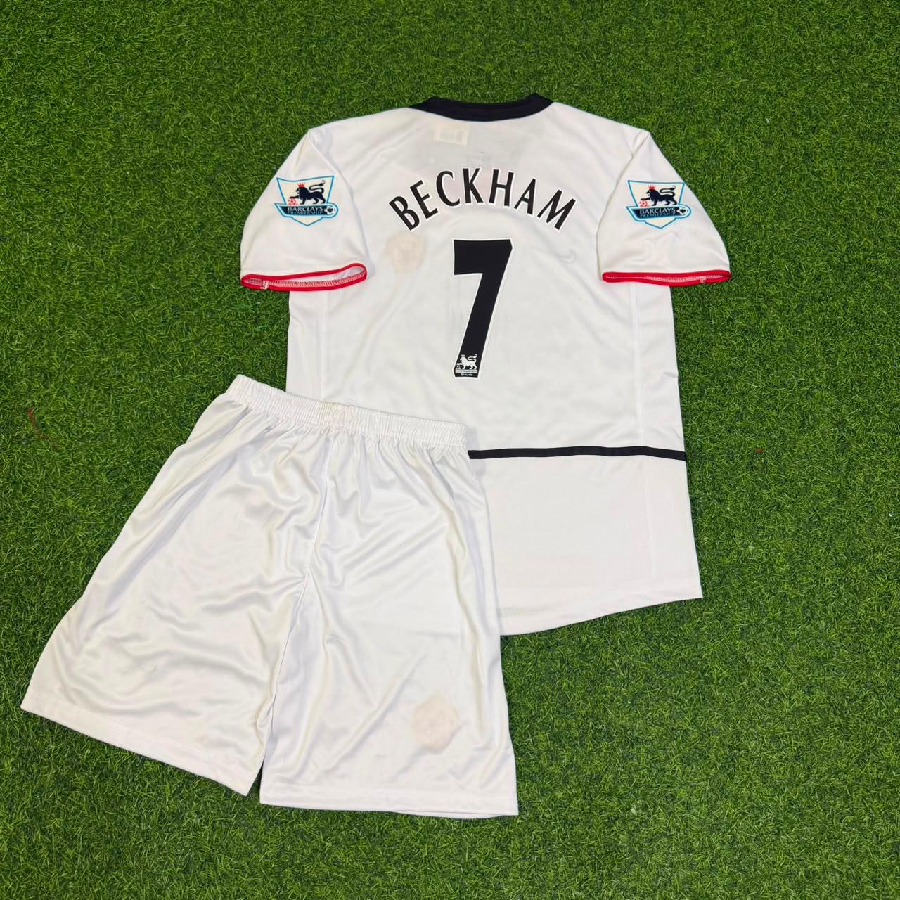 David Beckham Manchester United White Kids Retro Jersey